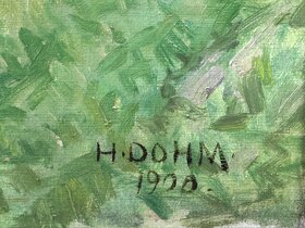 Heinrich Dohm 1920, Obraz olej na plátně - Krajinka 55cm x 4 - 4