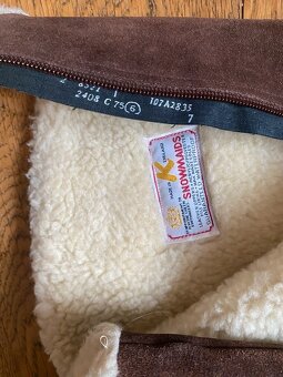 Teplé kožené semišové kozačky vel. 24 (sedí) snowmaids - 4