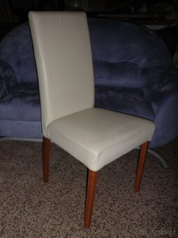 Jídelní židle s bílým potahem - 5 kusů - 4