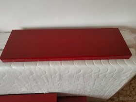 Červený TV stolek + 2 červené police na zeď - 4