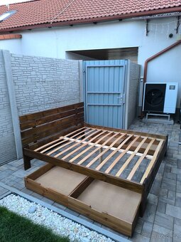 Prodám manželskou postel + Matrací + Šuplíky - 4