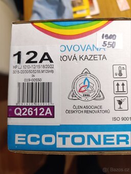 Prodám kazetu repase Q2612A pro HP LaserJet - 4