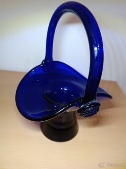 Skleněný košík - sklo cobalt modrý - 4
