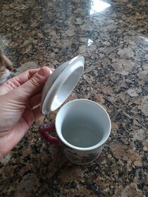 Čínský porcelán hrnek s pokličKou - 4