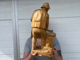 Dřevorubec socha velká dřevěná dřevořezba 45cm - 4