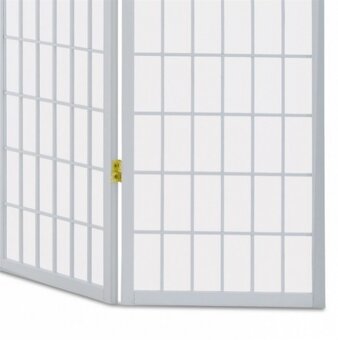 Dřevěný paravan 3 dílný s bílou úpravou - 4