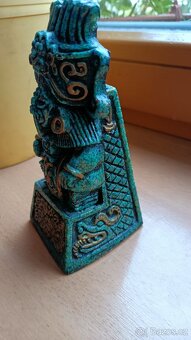 Mayská/aztécká soška Malachit - Zarebski - 4