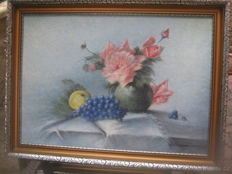 Prodám dva větší staré obrazy-zátiší. - 4