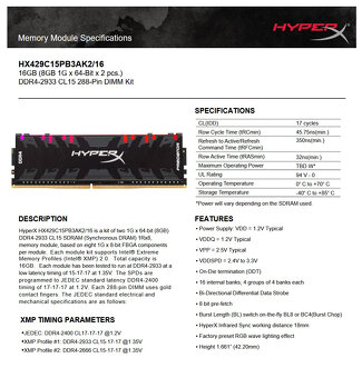 KINGSTON HYPERx PREDATOR 16GB DDR4 2933MHz RGB (2x8GB) - 4