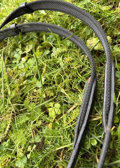 Honební otěže černo/šedé plátěné - 4