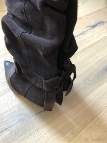 Zara, dámské kožené kozačky, vel.37. - 4
