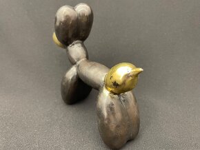 Socha bronz/mosaz Ballon dog - menší, patina - 4