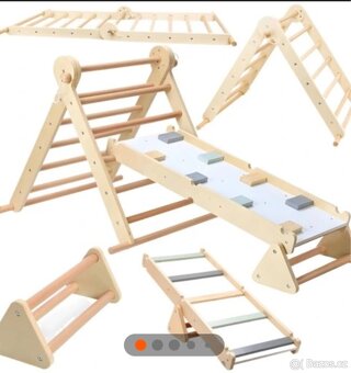 Dřevěné domácí hřiště Mamabrum 3v1 - 4