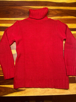 Červený dámský rolák s vlnou Zebra vel. XL / 42 - 4