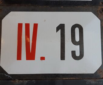 starožitné smaltované kovové cedulky s čísly domů - 4