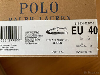 Nové zelené plátěné tenisky Polo Ralph Lauren, vel. 40 - 4