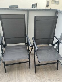 Dvě zahradní polohovací židle s podsedáky - 4