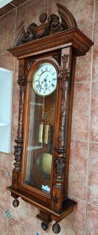 luxusní starožitné bohatě vyřezávané dvouzávažové hodiny - 4