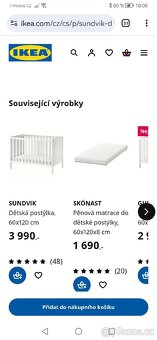 Detská postýlka Sundvik + matrace Skönast - 4