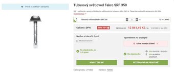 Světlovod Fakro SRF 350 a Tubus SRM 350 3x - 4
