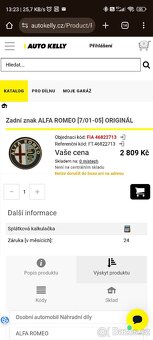 Nový zadní znak Alfa Romeo [7/01-05] (originál) - 4