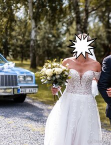Svatební šaty se spadlými rameny - 4