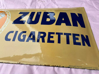 Smaltovaná cedule originální ZUBAN CIGARETTES ve formátu na - 4