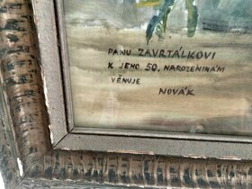 Velký starý obraz Vlčí máky 94 x 79 cm luční kvítí - 4