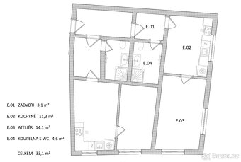 Prodej bytu 1+1 33,1 m², obec Švábenice - 4