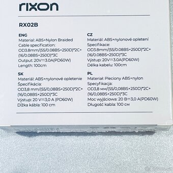 Rixon datový a nabíjecí kabel USB-C /USB-C, nový - 4