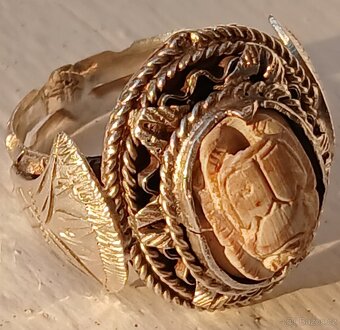 Stříbrný prsten starožitný Egypt - 4