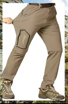 Trekové outdoor kalhoty - khaki barva - 4