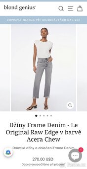 Frame dámské luxusní džíny ke kotníkům vel. S/M - 4