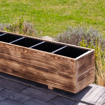 Dřevěné truhlíky na terasu - opalované dřevo - 4