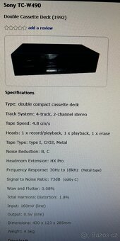 Sony tape deck TC-W490 Japan - 4