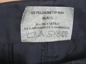 Nové kalhoty Mil-Tec US polní typ BDU vel. XL , černé - 4