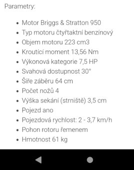 Bubnová sekačka BDR 583 s motorem Brigs - 4