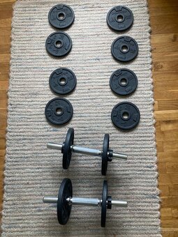 Sada nastavovacích posilovacích činek 2 x 8 kg - 4