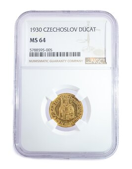 Svatováclavský dukát 1930, certifikace NGC MS 64 - 4