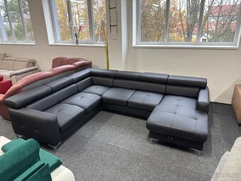 Sedací souprava tvaru U - rozkládací - kůže - NEPOUŽITÁ - 4