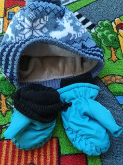 Zimní bunda 86/92 + čepice a rukavice - 4