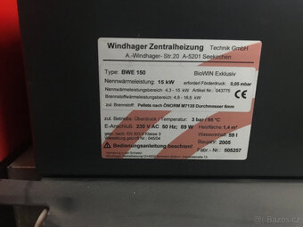 Peletový kotel Windhager BioWIN Exclusiv 15 kW, rok výroby 2 - 4