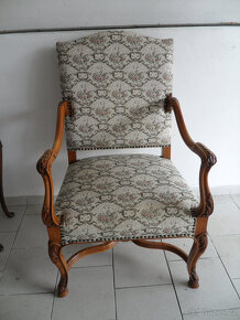 Starožitné křeslo, elegantní, velké. - 4