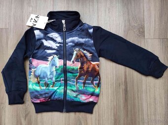 Dívčí slabá mikina koně, kočička, koníci nová - 4