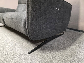 Elektricky polohovací sedačka 2+2 šedá látka - 4