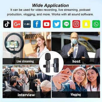 Bezdrátový lavalier mikrofon AOMiGT – Plug & Play - 4