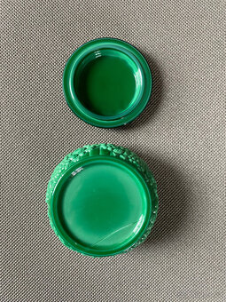 Dóza s víkem, šperkovnice, malachitové jade sklo - 4