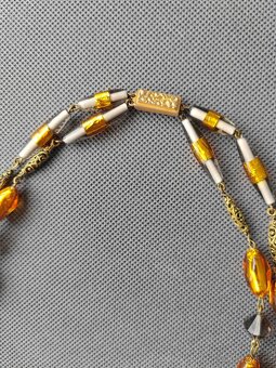 Elegantní rucne vyráběny náhrdelník ve stylů Art Deco vintag - 4