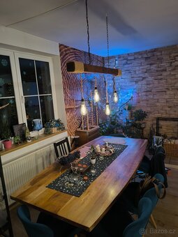 Dřevěný rustikální lustr - 4