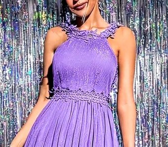 NOVÉ plesové šaty TŘPYTIVÉ FIALOVÉ - 4